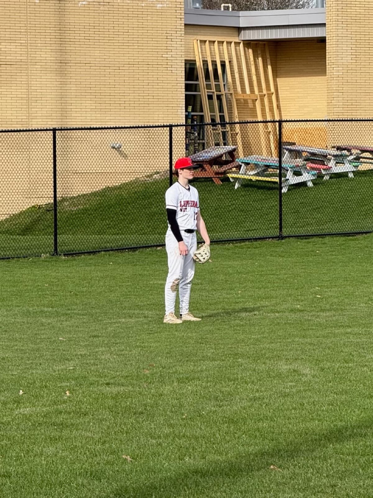 Connor Schneider set in the outfield